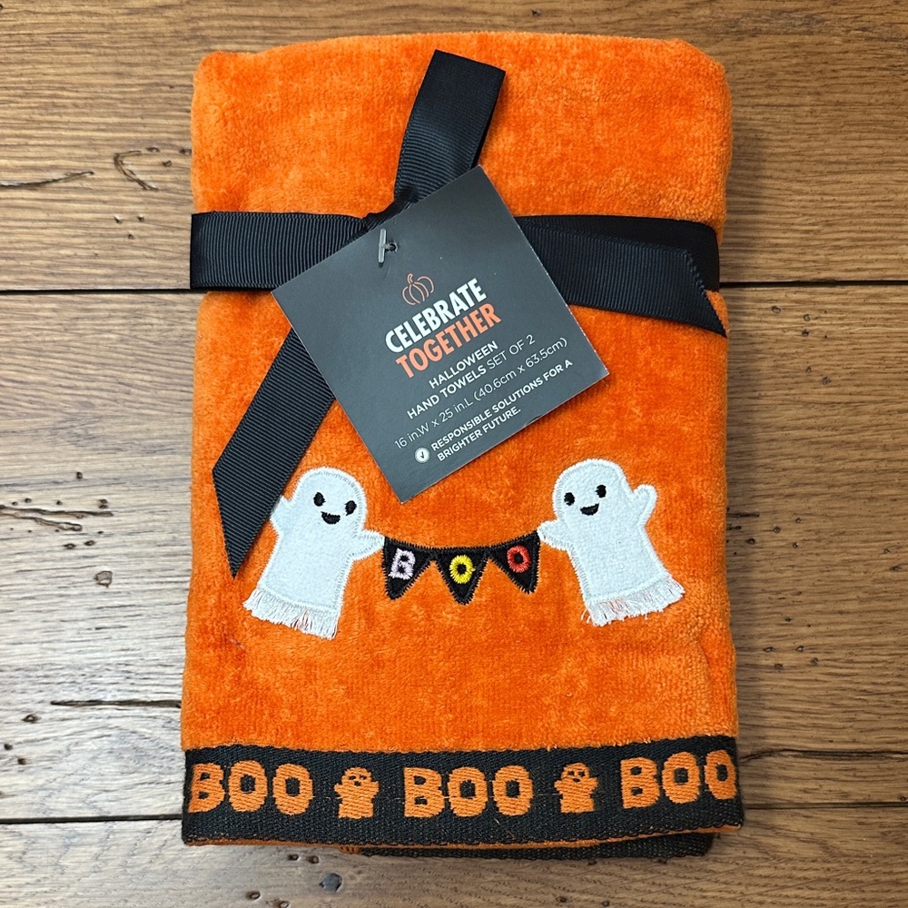 Celebrate Together Halloween Boo Hand Towel Set - Orange